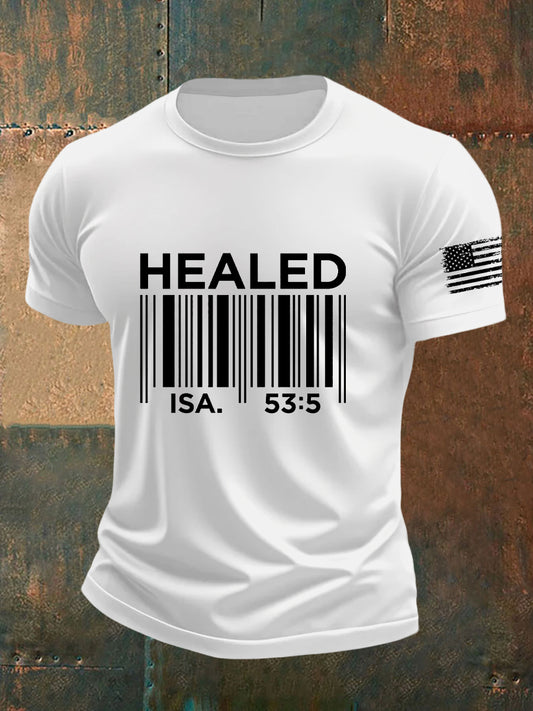 Men's Christian Bible Verses Healed Short Sleeve T-shirt