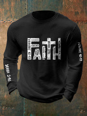 Men's Christian Bible Verses Faith Waffle Long Sleeve T-Shirt