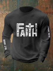 Men's Christian Bible Verses Faith Waffle Long Sleeve T-Shirt