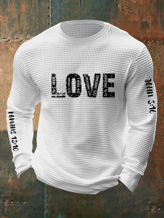 Men's Christian Bible Verses Faith Waffle Long Sleeve T-Shirt