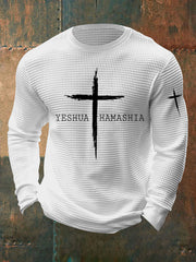 Men's Yeshua Waffle Print Casual T-Shirt