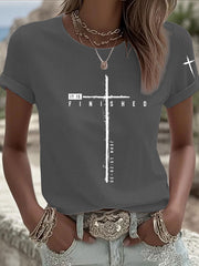 Women's It Is Finished Printed Casual T-shirt