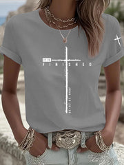 Women's It Is Finished Printed Casual T-shirt