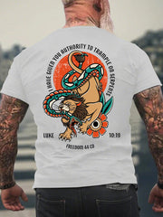 Men's Christian Tattoo Luke 10:19 Short-sleeved T-shirt