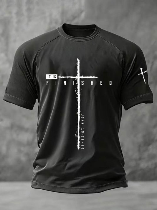 Men's It Is Finished Printed Casual T-shirt