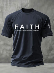 Men's Faith Print Casual T-shirt