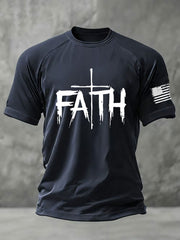 Men's Faith Cross Printed Short Sleeve T-shirt