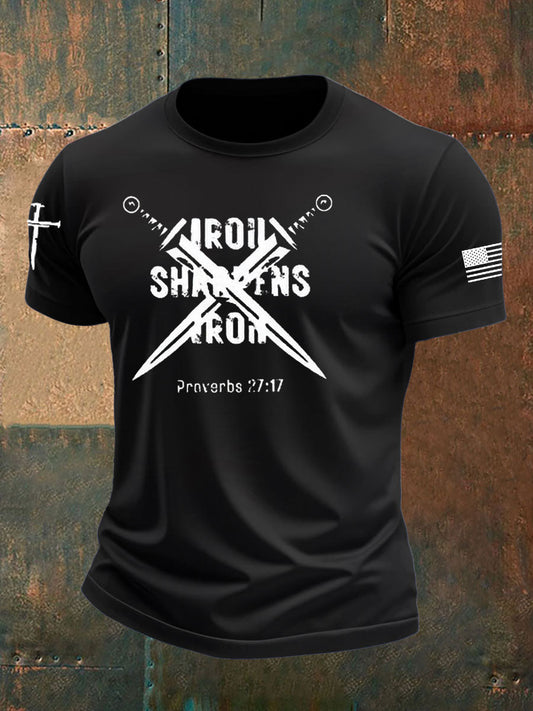 Men's Faith Printed  imitation cotton short-sleeved T-shirt