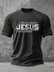 Men's JESUS print short sleeve t-shirt