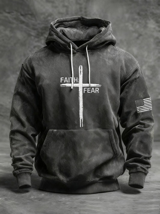 Men's Faith Over Fear Casual Hoodie