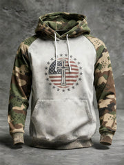 Men's Vintage Faith American Flag Hoodie