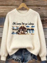 Women's Nativity Print Casual Sweatshirt