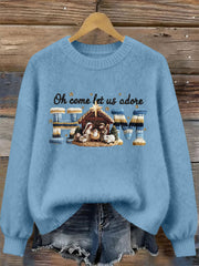 Women's Nativity Print Casual Sweatshirt