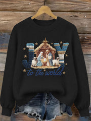 Women's Joy To The World Printed Casual Sweatshirt