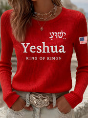 Women's Yeshua King Of Kings Waffle Long Sleeve T-Shirt