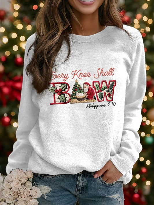 Women's Christmas combined with faith print raglan sleeve sweatshirt