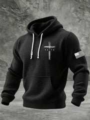 Men's Faith Cross Waffle Print Hoodie