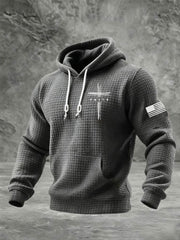 Men's Faith Cross Waffle Print Hoodie