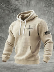 Men's Faith Cross Waffle Print Hoodie