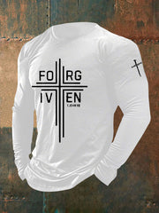 Men's Faith Cross Printed Casual T-shirt