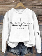 Women's Faith Cross Printed Casual Sweatshirt