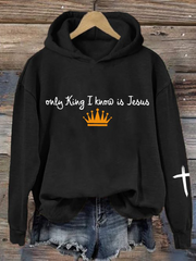 Women's Only King I Know Is Jesus No Kings In America Print Casual Sweatshirt