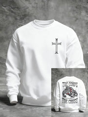 Men's Trained By The Corps Redeemed By The Cross Printed Casual Sweatshirt