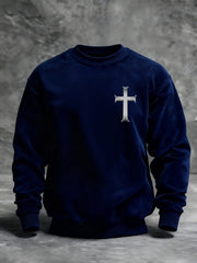 Men's Trained By The Corps Redeemed By The Cross Printed Casual Sweatshirt
