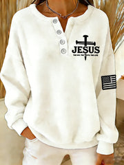 Women's The Way The Truth & The Life Cross Flannel Sweatershirt