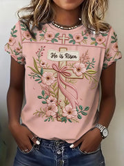 Women's Plants Flowers Faith Printed T-shirt
