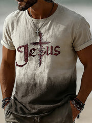 Men's Christian Jesus Cross Short Sleeve T-shirt