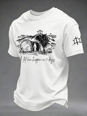 Men's 'A Lot Can Happen In Three Days' Printed Casual T-Shirt