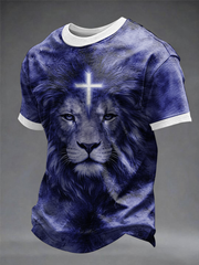 Men's Tie-Dye Faith Lion Short Sleeves T-shirt