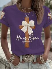 Women's He Is Risen Printed T-shirt