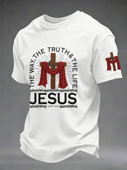 Men's The Way The Truth The Life Printed Casual T-Shirt
