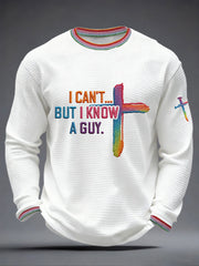 Men's 'I Can’t But I Know A Guy' Waffle Print Casual T-Shirt