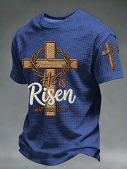 Men's He is Risen MATTHEW 28:6 Waffle Short Sleeve