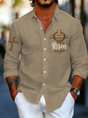 Men's He is Risen MATTHEW 28:6 Waffle Shirt