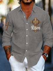 Men's He is Risen MATTHEW 28:6 Waffle Shirt
