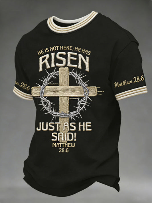 Men's He is Risen MATTHEW 28:6 Short Sleeves Tee