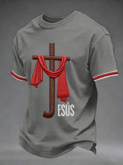 Men's Jesus Print Casual T-Shirt