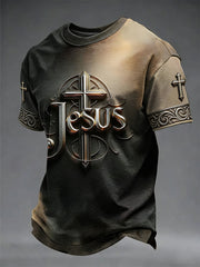 Men's Christian Jesus Cross Short Sleeve T-shirt