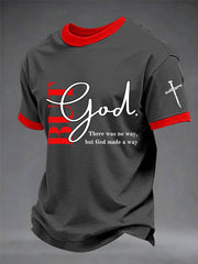 Men's "But God" Print Casual T-Shirt
