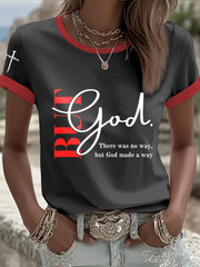Women's "But God" Printed Casual T-Shirt