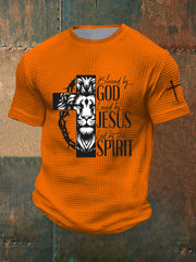 Men's Blessed By God, Loved By Jesus, Led By The Spirit Printed Casual T-shirt