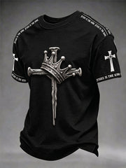 Men's Jesus Cross Printed Short Sleeve T-shirt