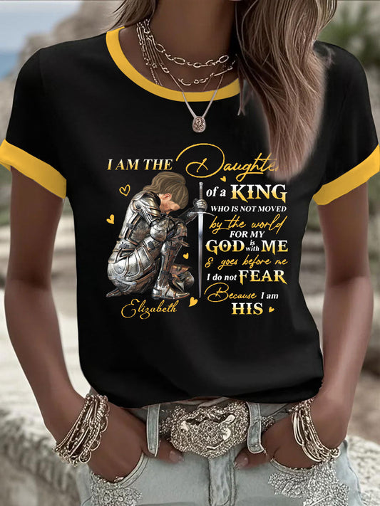 Women's 'I Am The Daughter Of The King' Printed Casual T-Shirt