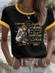 Women's 'I Am The Daughter Of The King' Printed Casual T-Shirt