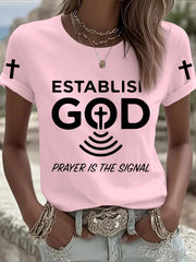 Women's Prayer Is The Signal Print Tee