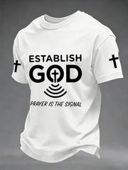 Men's Prayer Is The Signal Print Tee